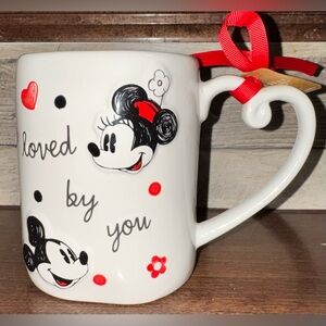 Cute 🥰 Rae Dunn x Peanuts Mickey & Minnie Mouse Valentines “Loved By You”  Mug